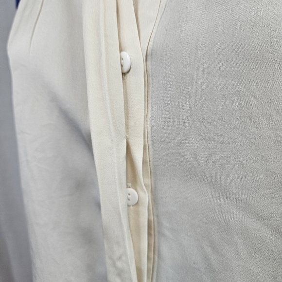 Milly 100% Silk Cream Sleeveless Blouse Jeweled‎ Collar Size 0 Women's D64 - Picture 8 of 14